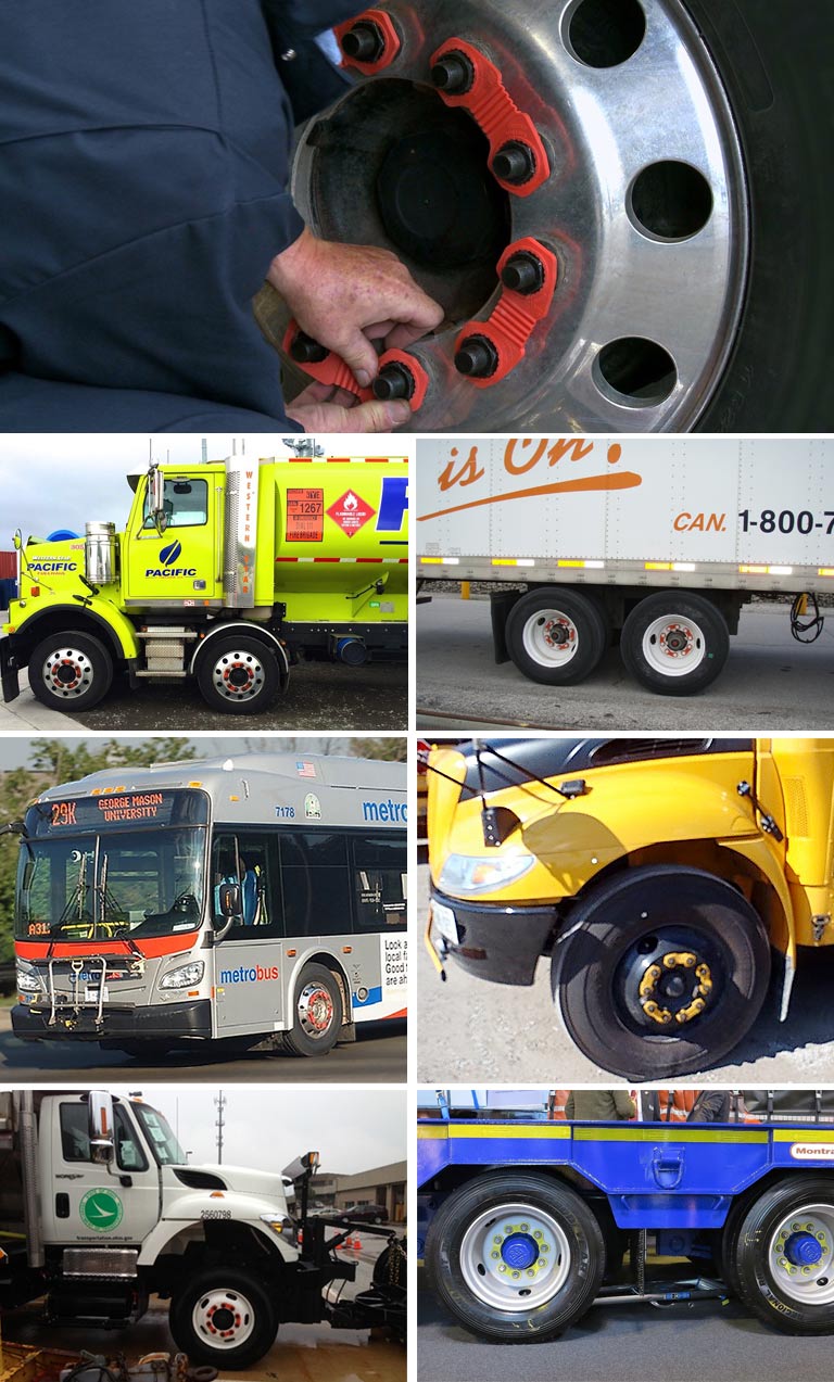 Zafety Lug Lock installed on a commercial truck wheel